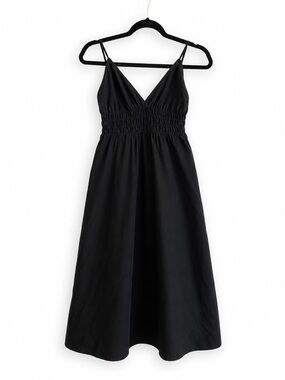 Alter’d State Black Midi Dress Size Small – Adjustable Straps Smocked Waist
